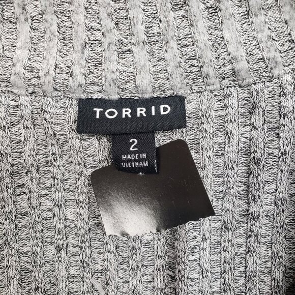 Torrid Quarter Zip Sweatshirt Womens 2X Gray Relaxed Fit Super Soft Plush Rib - Picture 6 of 10